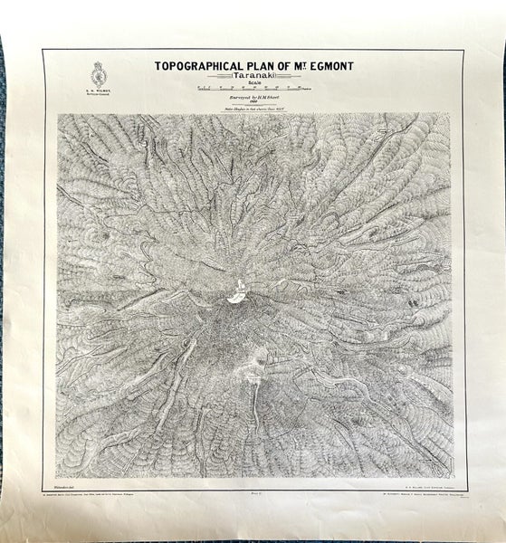 Vintage Repro. Print ‘Topographical Plan of Mt. Egmont’ Carousel 1