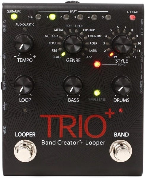 Digitech TRIOPLUS V04 Trio Band Creator Plus Looper Guitar Effects Pedal Carousel 1