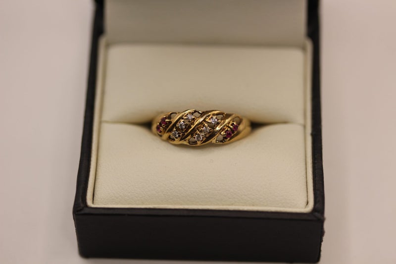 9ct Ruby & Diamond ring Carousel 1