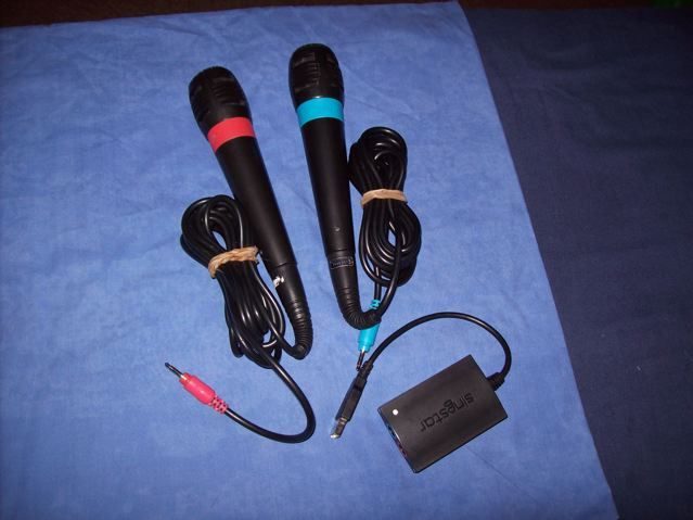 PS2 Singstar Microphones & adaptor Sony Originals Carousel 1