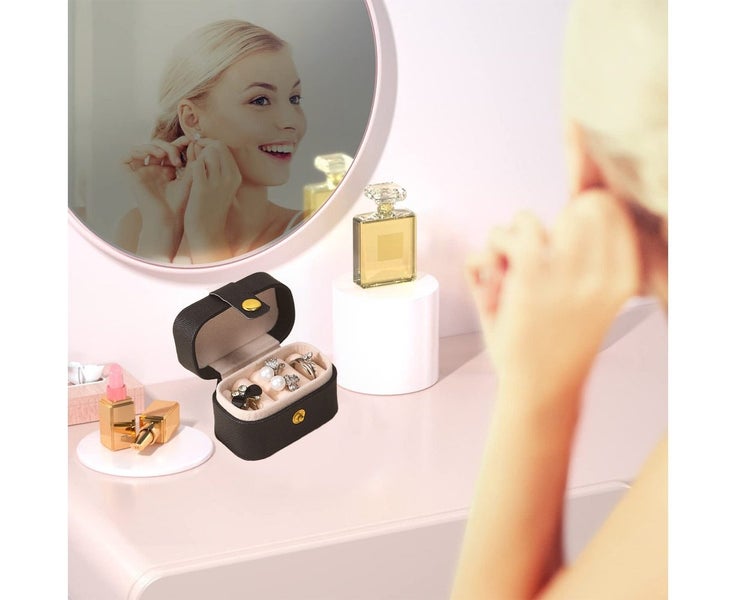 Ring Box Small Travel Jewelry Box Organizer, Mini Jewelry Case Portable Rin Carousel 5