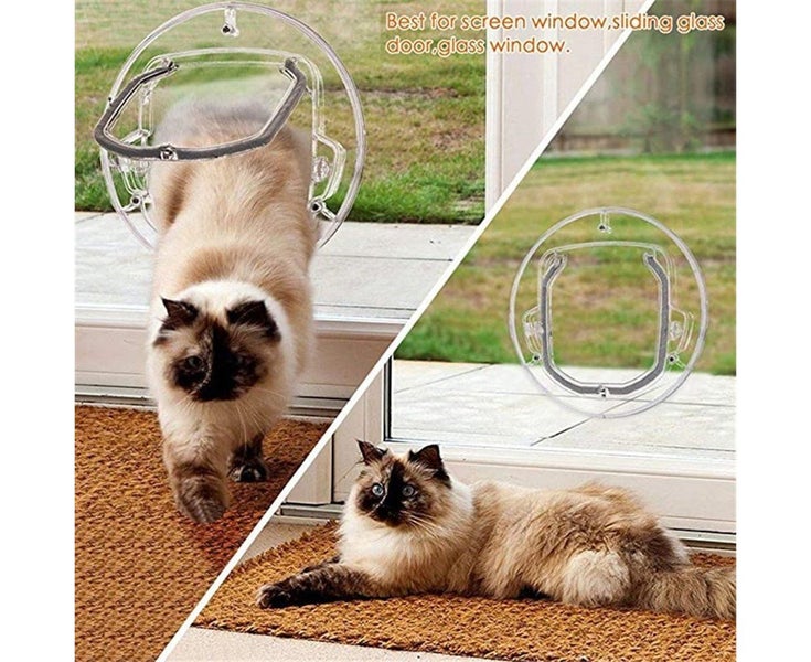 Round Pet Door for Cats And Small Dogs Door Flap for Screen Glass Window Tr Carousel 10