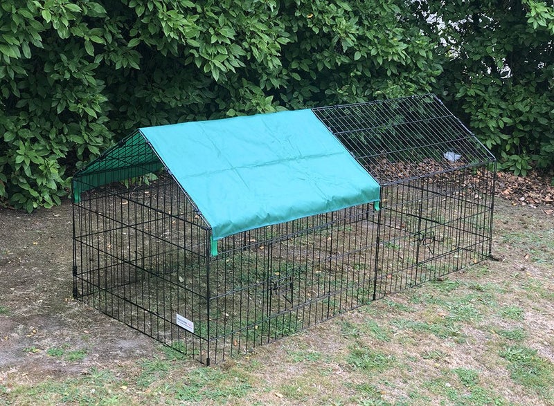 Chicken Rabbit Run Cage With Sun Cover Pet Enclosure Carousel 1