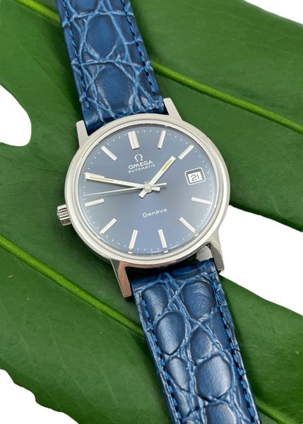 Omega 1973 Geneve "LEFTY" Automatic Steel Mens Wristwatch Ref 166.0163 Serviced Carousel 1