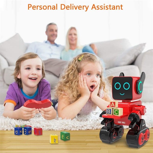 Programmable Robots for Kids Transfering Items Touch & Sound Control Toys-Red Carousel 6