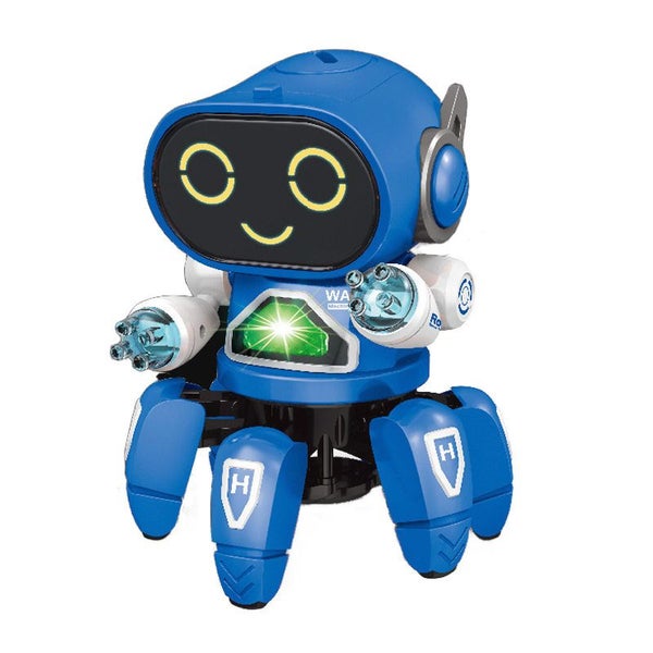 Smart Six-jaw Robot for Kids Space Dancing with Music Light Projection-Blue Carousel 1