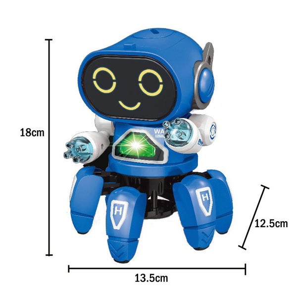 Smart Six-jaw Robot for Kids Space Dancing with Music Light Projection-Blue Carousel 2