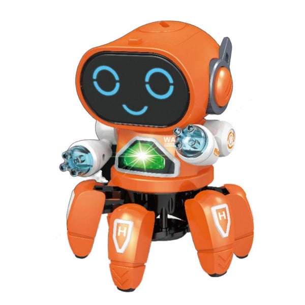 Smart Six-jaw Robot for Kids Space Dancing with Music Light Projection-Orange Carousel 1