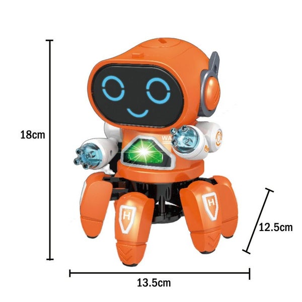 Smart Six-jaw Robot for Kids Space Dancing with Music Light Projection-Orange Carousel 2