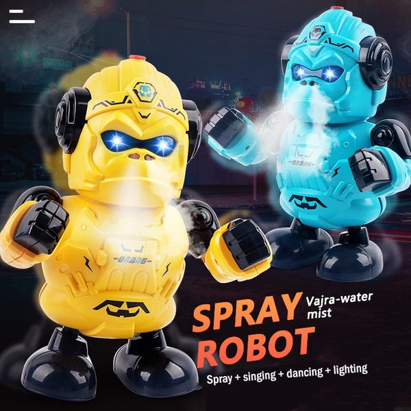 Smart Gorilla Robot for Kids Spraying Singing with LED Eyes Great Gift-Yellow Carousel 5