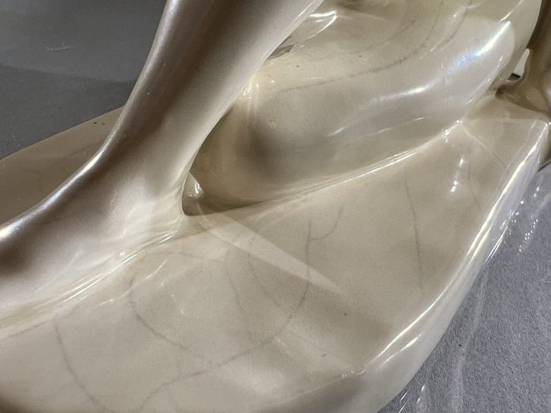 Pair of Art Deco Nude Porcelain Bookends by Cortendorf, Germany - labeled Carousel 12