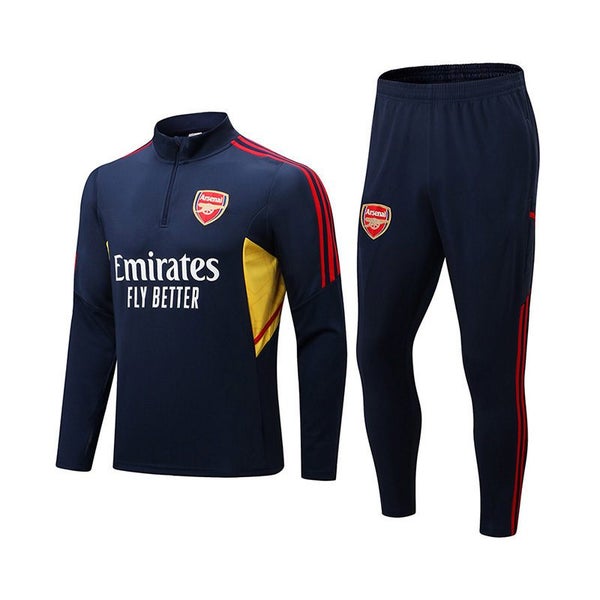 Arsenal Soccer Suit Kits with Long Sleeves Half Zipper -Blue Carousel 1