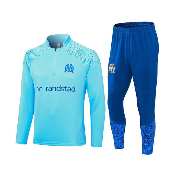 Marseille Soccer Suit with Long Sleeves Half Zipper -LightBlue Carousel 1