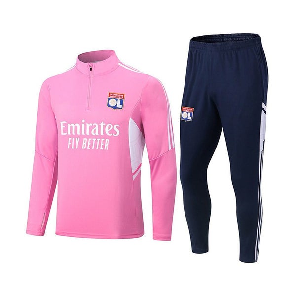 Soccer Jersey Lyon Football Training Suit with Long Sleevess -Pink Carousel 1