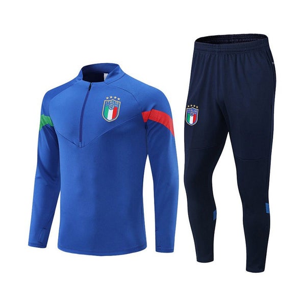 Soccer Suit Football Training Suit with Long Sleeves Half Zipper -ColorfullBlue Carousel 1