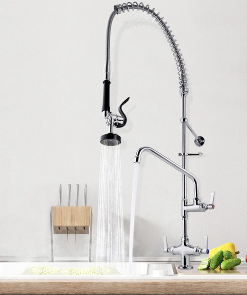 Pre Rinse Faucet Commercial Pull Down Brass Double Handles Pre Rinse Faucet Carousel 2