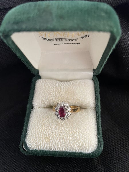 Ruby and diamond cluster ring Carousel 2