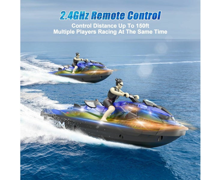 RC Boats for Kids 6+, 2.4GHZ Mini Remote Control Jet ski with Dual Motors & Carousel 2