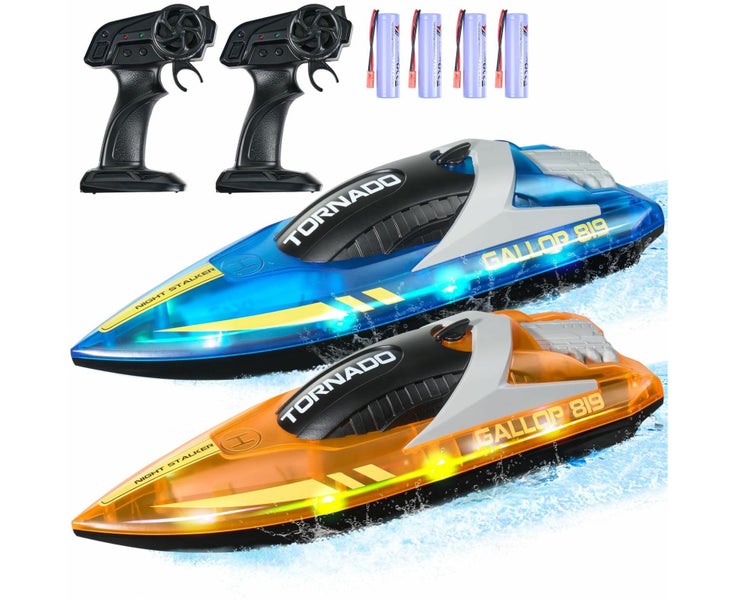 RC Boat for Kids,Remote Control Boat,Racing Boat with LED Light4 Recharg Carousel 1