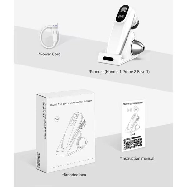 Skin Scan Analysis , Rechargeable Hair follicle skin detector with 50x/200x Lens Carousel 5
