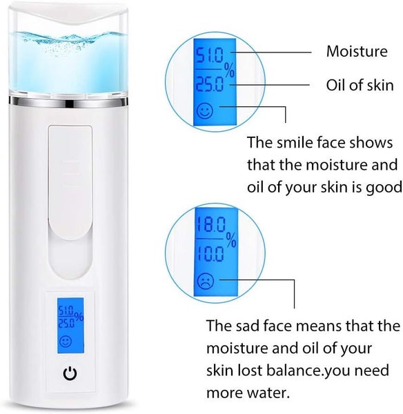 Facial Mister, Mini Facial Steamer, Handy Moisturizing Mist Sprayer Carousel 2