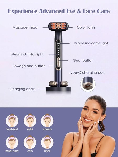 Eye Massage Wand 9 Led Light Therapy Eye Skincare EMS Microcurrent Carousel 5