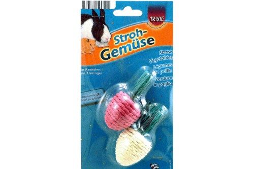 Small Animal Chew Toy - Straw Radish 2pc - 8cm Carousel 1