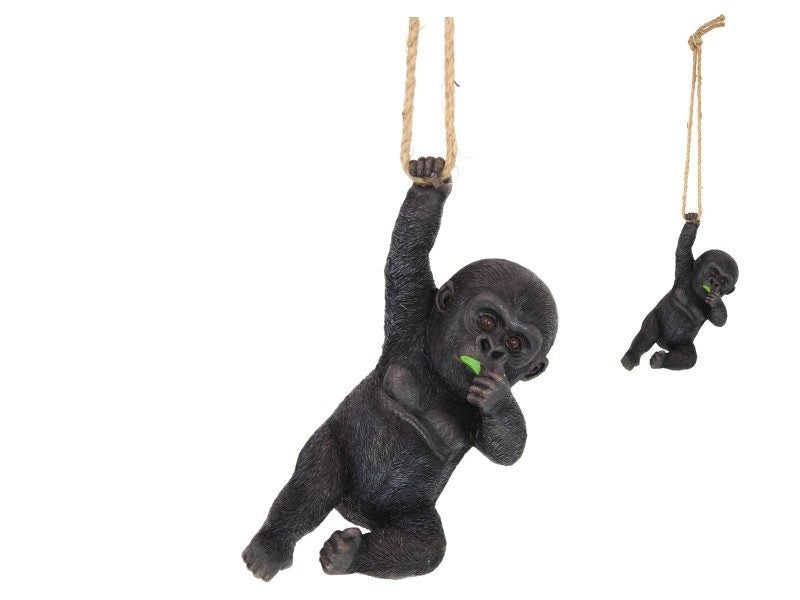 Gardenware - 72cm Hanging Black Bay Gorilla - Set of 2 Carousel 1