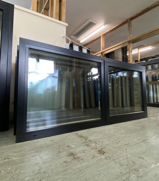 NEW Double Glazed Aluminium Window 1400 x 600 Matte Black Carousel 1