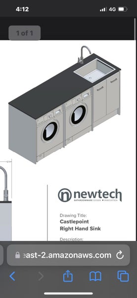 BENCHTOP 1940 Long WITH SS SINK Newtech BRAND NEW Laundry / Kitchen Carousel 5