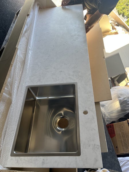BENCHTOP 1940 Long WITH SS SINK Newtech BRAND NEW Laundry / Kitchen Carousel 1