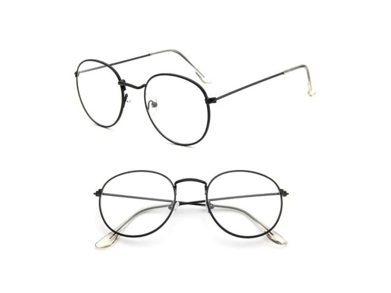 Vintage Men Women Eyeglass Metal Frame Glasses Round Spectacles Clear Lens Carousel 1