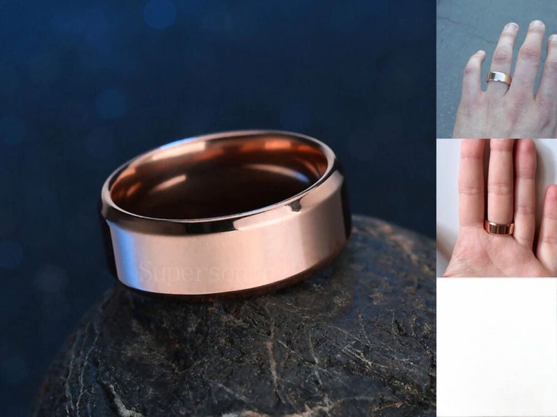 Titanium Stainless 8mm High Polished Men Women Wedding Band Comfort Ring 1pc Carousel 2