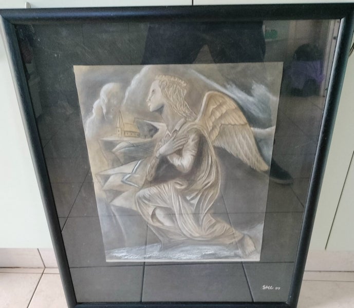 Striking Original Signed and Framed Pastel Drawing Carousel 2