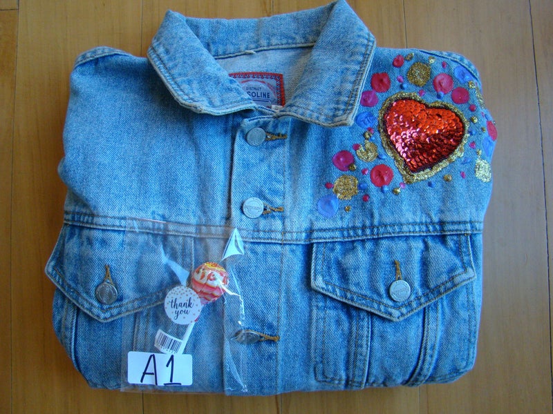 Vintage Denim Jacket Womens Size Large District Gasoline Made in Hong Kong Carousel 9