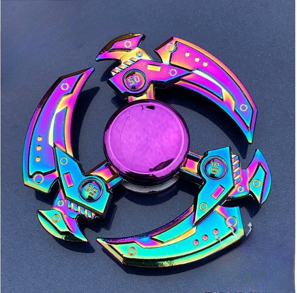 METAL RAINBOW NINJA FIDGET SPINNER Alloy Aluminium Sensory Autism Anxiety ADHD Carousel 1