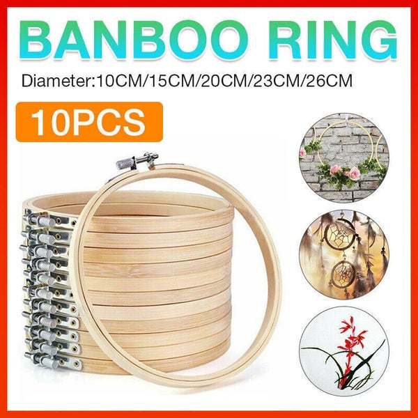 10PCS Bamboo Embroidery Hoops Ring Sewing Frame Cross Stitch Craft Wedding Xmas Carousel 1