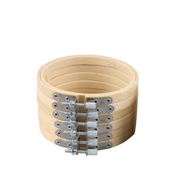 10PCS Bamboo Embroidery Hoops Ring Sewing Frame Cross Stitch Craft Wedding Xmas Carousel 16