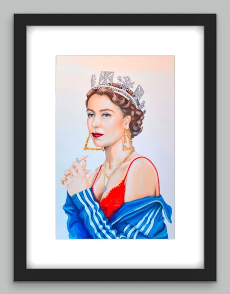 Queen Elizabeth ll | Pop Art Portrait Painting | Framed Print Carousel 2