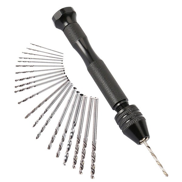 20pcs Mini hand drill Vise Hand Bits Twist Woodworking Set Precision Pin Carousel 1