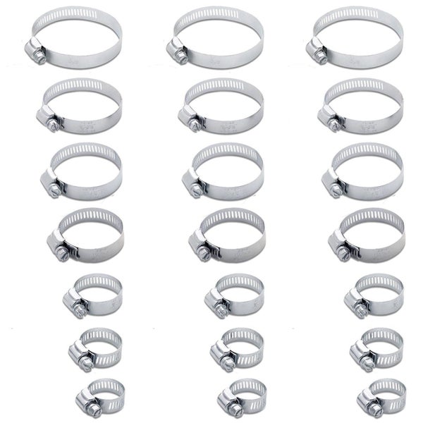 Wideskall 21 Pcs Worm Gear Hose Clamp Assortment Set Size 4.5" 3.5" 2.75" 2"... Carousel 1