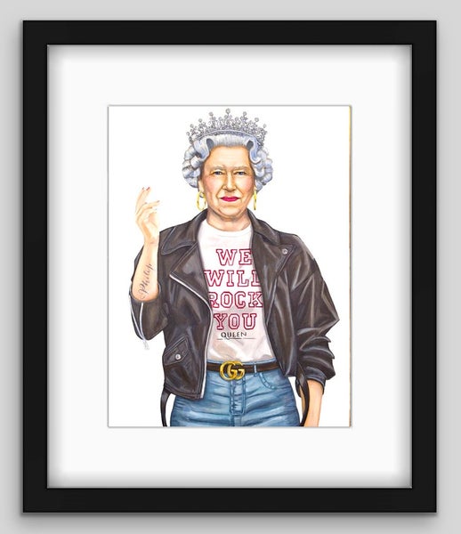 Queen Elizabeth ll | Pop Art Portrait Painting | Framed Print 1/20 Carousel 2