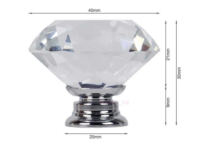 Crystal Glass Drawer Cabinet Door Knob 40mm Carousel 2