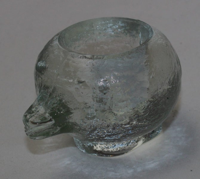+++ SCANDINAVIAN " PUKEBERG -SWEDEN? " ART GLASS VOTIVE CANDLE HOLDER +++ Carousel 1