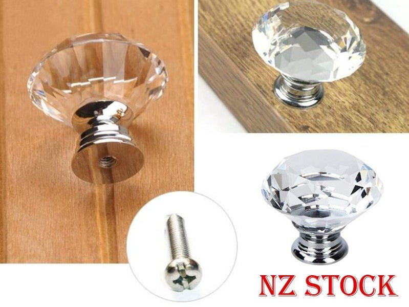Crystal Glass Drawer Cabinet Door Knob 40mm Carousel 6
