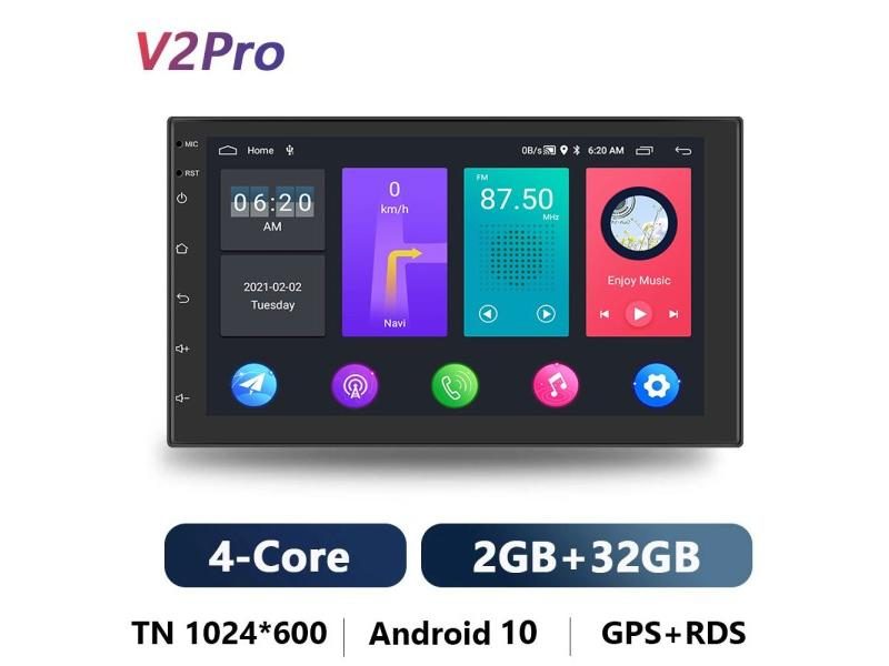 Podofo AI Voice 2din Android Car Radio Multimedia Video Player Autoradio 2 Din Carousel 1