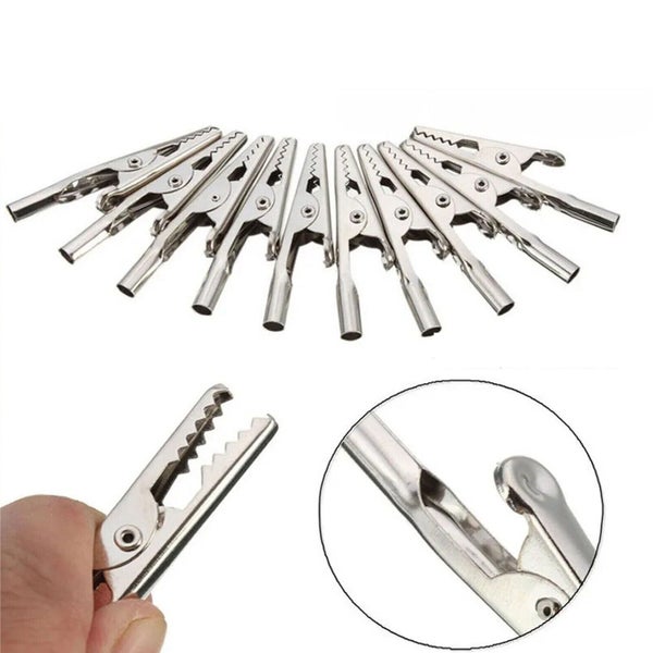 50PCS Single Prong Iron Alligator Clips W/ Teeth Aligator Clip Test Carousel 1