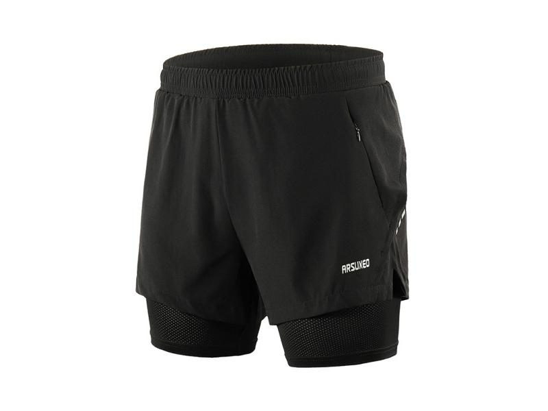 ARSUXEO Men's Running Shorts 2 In 1 Sports Shorts Quick Dry Active Training Carousel 1