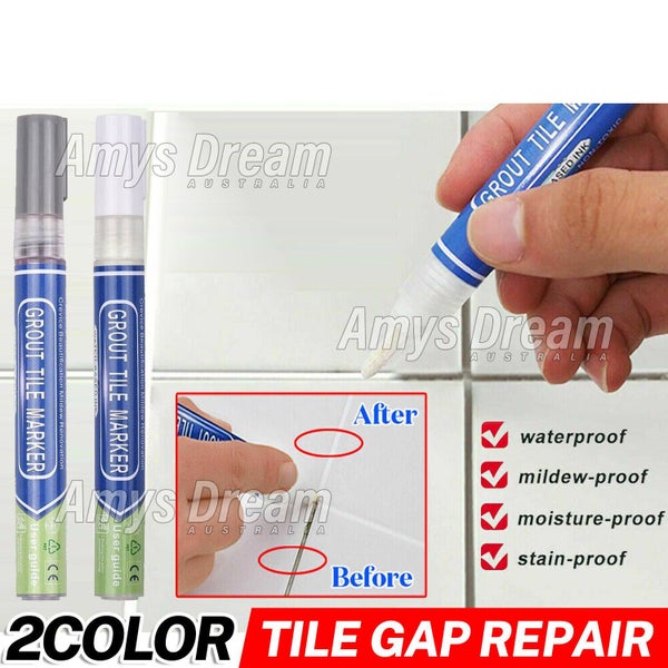 Tile Repair Pen Wall Gap Refill Grout Refresher Marker Bathroom Waterproof MEL- Carousel 1