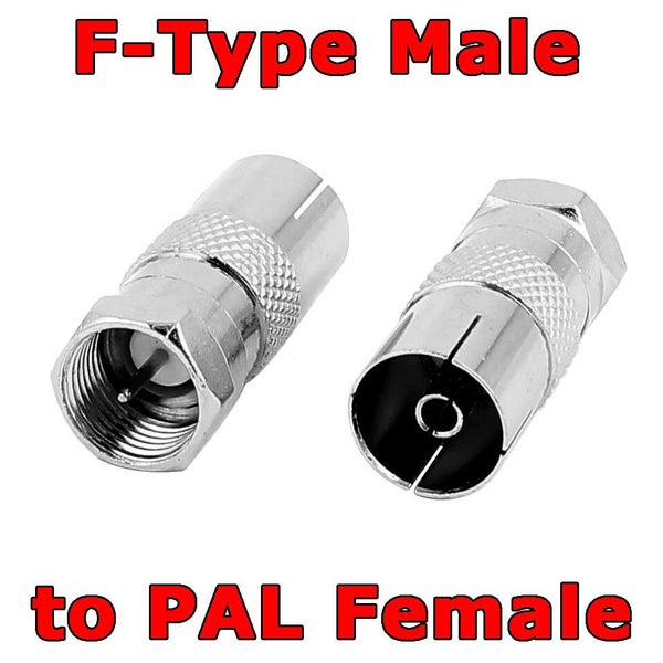 3pack F-Type Male to PAL Female Socket TV Antenna Cable Connector Adaptor Cor... Carousel 1